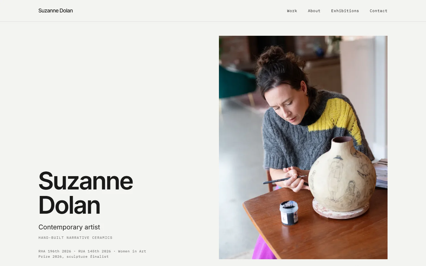 The August Website Grant goes to ceramic artist Suzanne Dolan